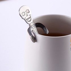 Stainless steel spoon with skullCutlery