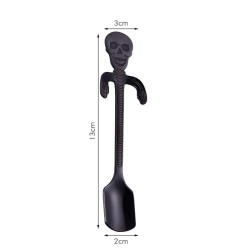 Stainless steel spoon with skullCutlery