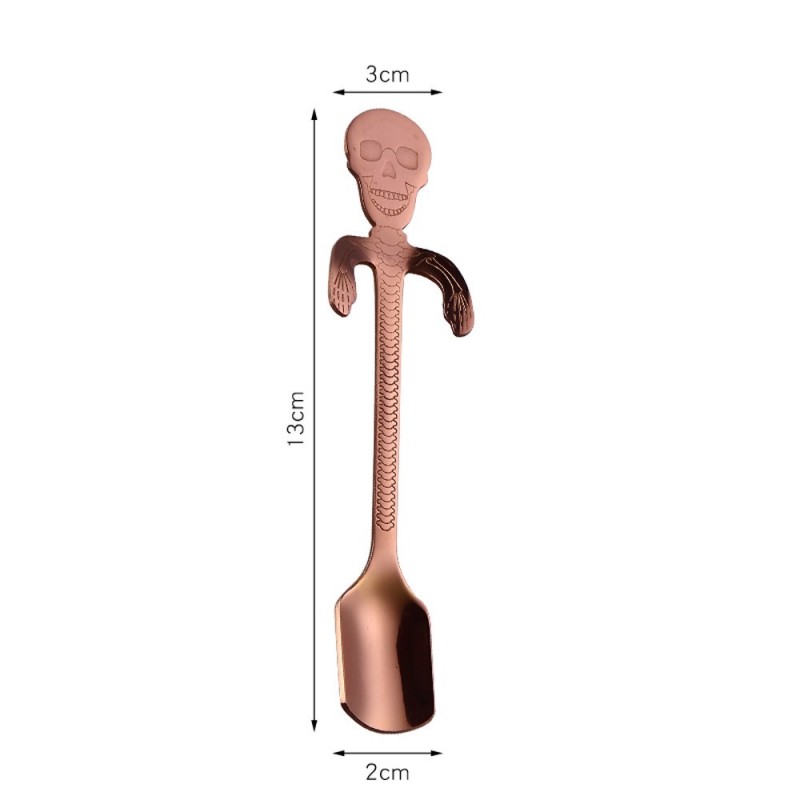 Stainless steel spoon with skullCutlery