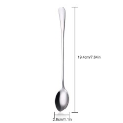 Stainless steel teaspoon with long handle for tea - coffee & desserts 6 piecesCutlery