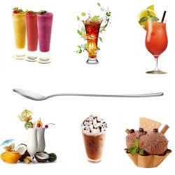 Stainless steel teaspoon with long handle for tea - coffee & desserts 6 piecesCutlery