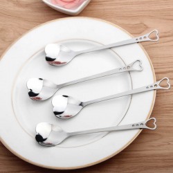 Heart shaped stainless steel teaspoons for tea & coffee & desserts 10 piecesCutlery