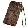 Dragon design - multifunction leather wallet with strap & zipperWallets