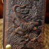 Dragon design - multifunction leather wallet with strap & zipperWallets