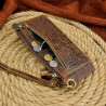 Dragon design - multifunction leather wallet with strap & zipperWallets