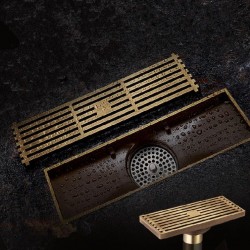 Antique brass - bathroom floor drain - wire strainerDrains