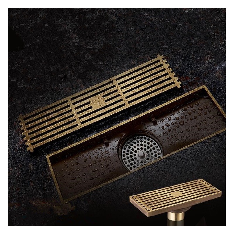 Antique brass - bathroom floor drain - wire strainerDrains