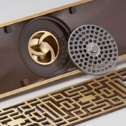 Antique brass - bathroom floor drain - wire strainerDrains