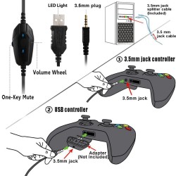 3.5mm gaming headset - headphones with microphone & Led lightEar- & Headphones