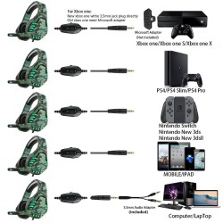 3.5mm gaming headset - headphones with microphone & Led lightEar- & Headphones