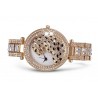 Luxury gold quartz watch with diamonds & leopardWatches