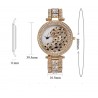 Luxury gold quartz watch with diamonds & leopardWatches