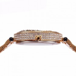 Luxury gold quartz watch with diamonds & leopardWatches