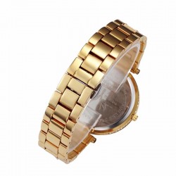 Luxury gold quartz watch with diamonds & leopardWatches