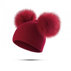 Children's winter hat with fur pom pomHats & caps