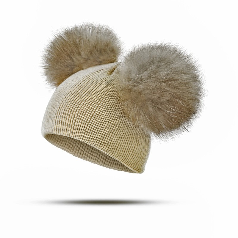 Children's winter hat with fur pom pomHats & caps