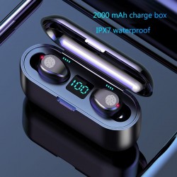 V5.0 F9 TWS wireless Bluetooth earphone - LED display - 2000mAh power bank - headset with microphoneHeadsets