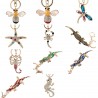 Crystal crocodile & starfish & bee - keychainKeyrings