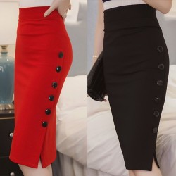 Casual pencil skirt with buttons - high waistedDresses