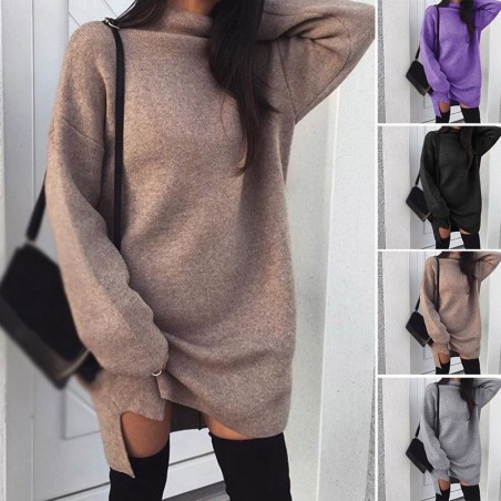 Autumn - winter loose sweater - mini dressDresses