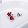 Gold stud earrings with red roseEarrings