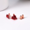 Gold stud earrings with red roseEarrings