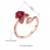 Gold & silver ring with red rose - adjustableRings