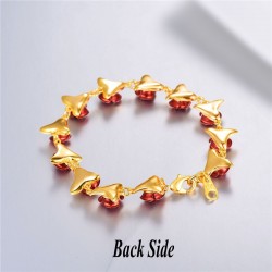 Gold & silver bracelet with red rosesBracelets