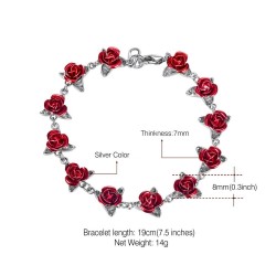 Gold & silver bracelet with red rosesBracelets