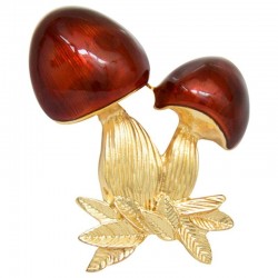Red enamel - mushroom - broochBrooches