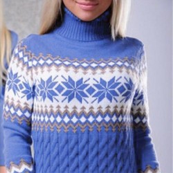 Winter long sweater - mini dress with turtleneckDresses