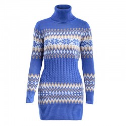 Winter long sweater - mini dress with turtleneckDresses