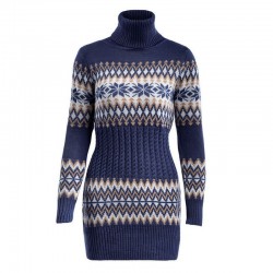 Winter long sweater - mini dress with turtleneckDresses