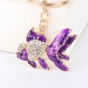 Crystal with gold fish - keychainKeyrings