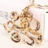 Crystal pink octopus & pearls - keychainKeyrings