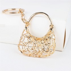 Crystal handbag with D letter - keychainKeyrings
