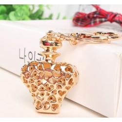Gold crystal perfume bottle - keychainKeyrings