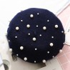 Elegant wool beret with pearls - hatHats & Caps