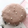 Elegant wool beret with pearls - hatHats & Caps