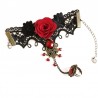 Gothic style lace bracelet with red rose & adjustable ringBracelets