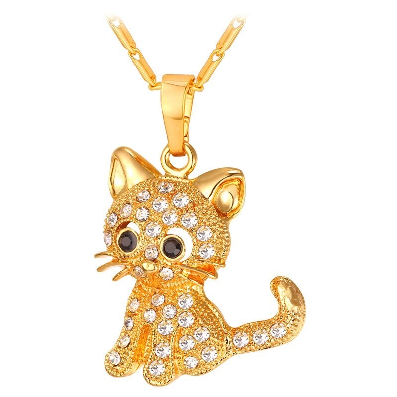 Crystal kitten - elegant necklaceNecklaces