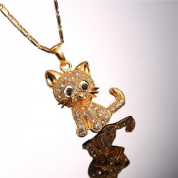 Crystal kitten - elegant necklaceNecklaces