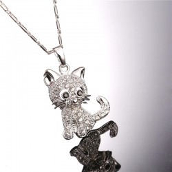Crystal kitten - elegant necklaceNecklaces