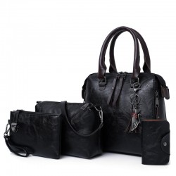 Elegant leather handbag - 4 pieces setSets