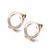 Rose gold & silver round earrings with crystalsEarrings