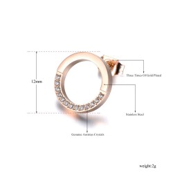 Rose gold & silver round earrings with crystalsEarrings