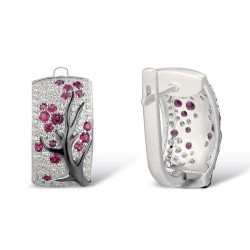 Rose flowers - luxury earrings with cubic zirconiaEarrings