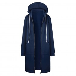 Casual oversized jacket - long hooded sweatshirt with zipper - plus sizeJackets