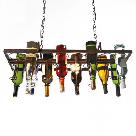 Vintage - hanging bottles holder - iron ceiling lamp - E27 LEDLights & lighting