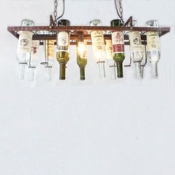 Vintage - hanging bottles holder - iron ceiling lamp - E27 LEDLights & lighting